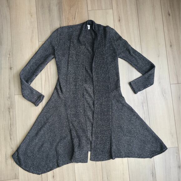 Cabi Cloak Cardigan Sweater Duster Length Black Marble Cable Knit Women Sz M - Picture 3 of 10